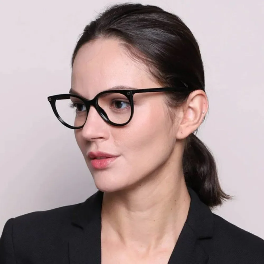 NEW Gucci GG0093O 001 Black Oval Logo Women Eyeglasses